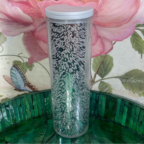 Bew Starbucks White Silver Bubbles Sprite Water Bottle Tumbler - Picture 3 of 3